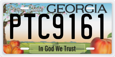 GA license plate PTC9161