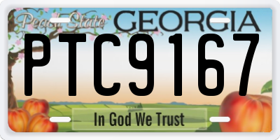 GA license plate PTC9167