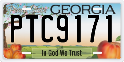 GA license plate PTC9171
