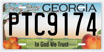 GA license plate PTC9174