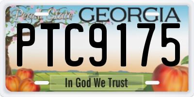 GA license plate PTC9175