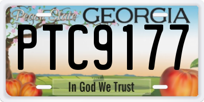 GA license plate PTC9177