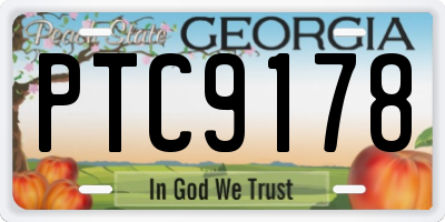 GA license plate PTC9178