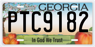 GA license plate PTC9182