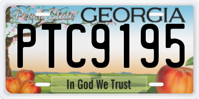 GA license plate PTC9195