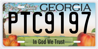 GA license plate PTC9197