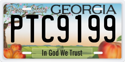 GA license plate PTC9199
