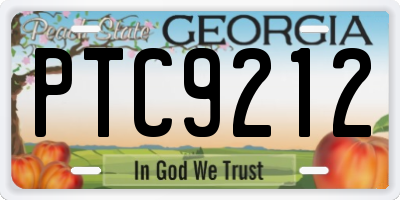 GA license plate PTC9212
