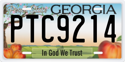 GA license plate PTC9214
