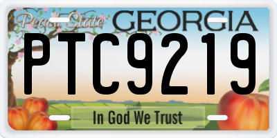 GA license plate PTC9219