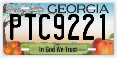 GA license plate PTC9221