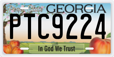 GA license plate PTC9224
