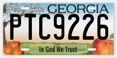 GA license plate PTC9226