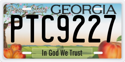 GA license plate PTC9227