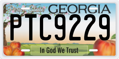 GA license plate PTC9229