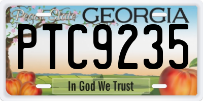 GA license plate PTC9235