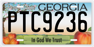 GA license plate PTC9236