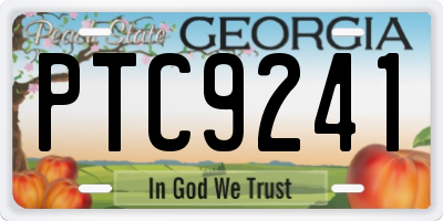 GA license plate PTC9241