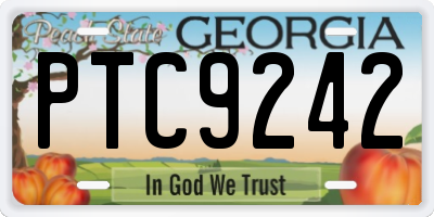 GA license plate PTC9242