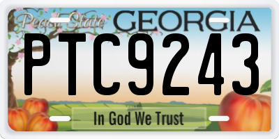 GA license plate PTC9243