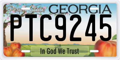 GA license plate PTC9245