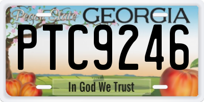GA license plate PTC9246
