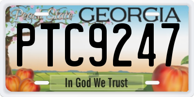 GA license plate PTC9247