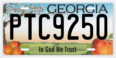 GA license plate PTC9250