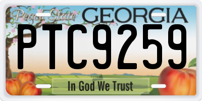 GA license plate PTC9259