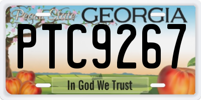 GA license plate PTC9267