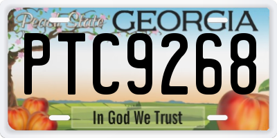 GA license plate PTC9268