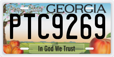 GA license plate PTC9269