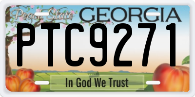 GA license plate PTC9271
