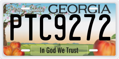 GA license plate PTC9272