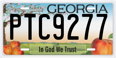 GA license plate PTC9277
