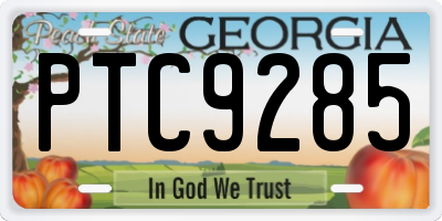 GA license plate PTC9285
