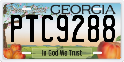 GA license plate PTC9288