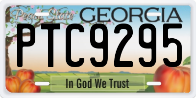 GA license plate PTC9295