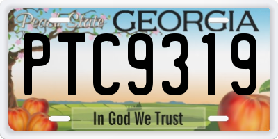 GA license plate PTC9319