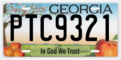 GA license plate PTC9321