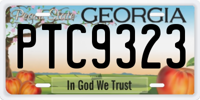 GA license plate PTC9323
