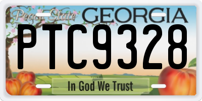 GA license plate PTC9328