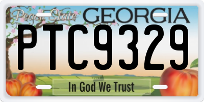 GA license plate PTC9329