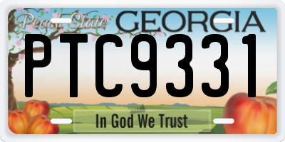 GA license plate PTC9331