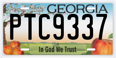 GA license plate PTC9337