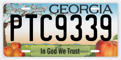 GA license plate PTC9339