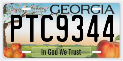 GA license plate PTC9344