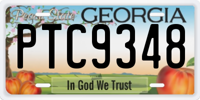 GA license plate PTC9348