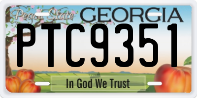 GA license plate PTC9351
