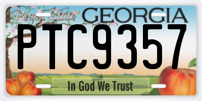 GA license plate PTC9357